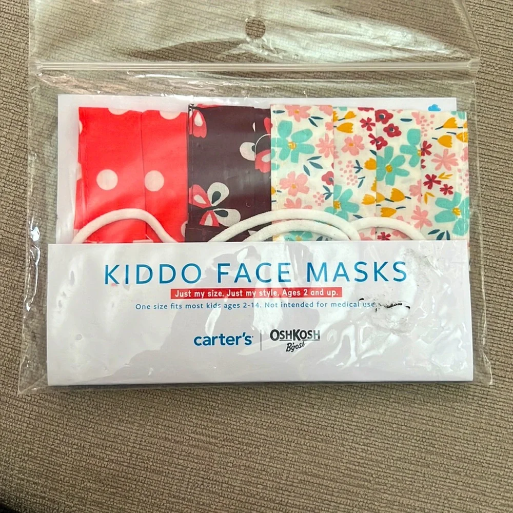 Carters kids face mask 3 pack nwt